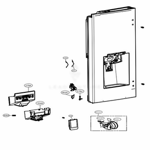 Dispenser Parts Diagram and Parts List for LFXS26596S ASTCNA0 LG Refrigerator