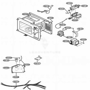 Interior Parts Diagram and Parts List for YKCMS135GWH MWEKAC LG Range