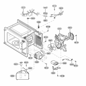 Interior Parts 1 Diagram and Parts List for 65022401 CW1ESEA LG Range