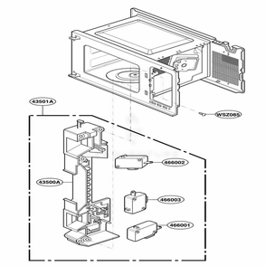 Latch Board Parts Diagram and Parts List for MS113YE MWEGSC LG Range