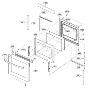 Door Parts Diagram and Parts List for 619530 FSTLLGA LG Range