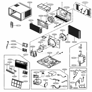 Main Diagram and Parts List for LW2516ER AT3AHDP LG Air Conditioner