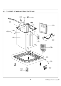 Outer Case Assembly Diagram and Parts List for T17A1EFHT5 ASSETUS LG Washer