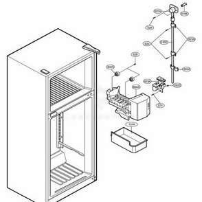 Ice Maker Parts 1 Diagram and Parts List for 73969 AWBCSEA LG Refrigerator