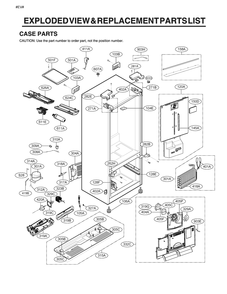 Case Parts Diagram and Parts List for GM-F298NSSH ASTCNA0 LG Refrigerator