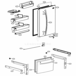Door Parts Diagram and Parts List for 79022 ASWCSE1 LG Refrigerator