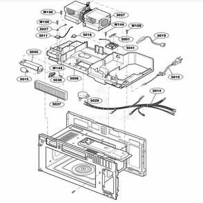Interior Parts 2 Diagram and Parts List for 64682 AW1ESEA LG Range