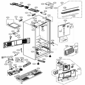 Case Parts Diagram and Parts List for LFXS28968M AMTCNA0 LG Refrigerator
