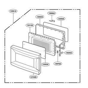 Part Location Diagram of 3581W1A283B LG DOOR ASSEMBLY
