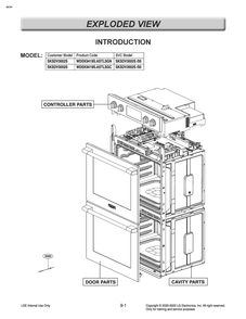 Introduction Diagram and Parts List for WDEK9419S ASTLSGN LG Wall Oven