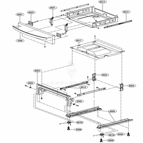 Drawer Parts Diagram and Parts List for LRE4213ST ASTLLGA LG Range