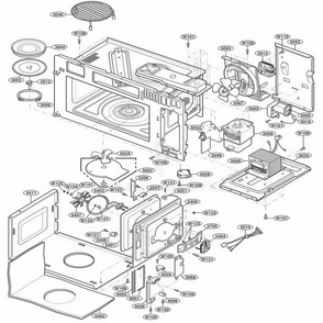 Interior Parts 1 Diagram and Parts List for AMV6177AAW AWHEAMA LG Range