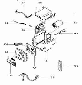 Control Box Assy Diagram and Parts List for 58074229400  Kenmore Air Conditioner