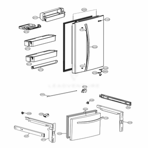 Door Parts Diagram and Parts List for LDCS24223P AMCCNA0 LG Refrigerator