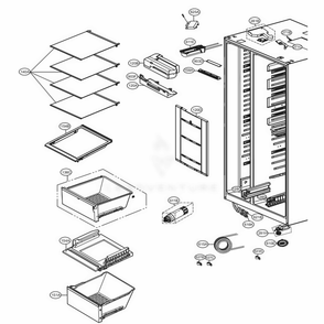 Refrigerator Compartment 2 Diagram and Parts List for LSXS26326S ASTCNA3 LG Refrigerator
