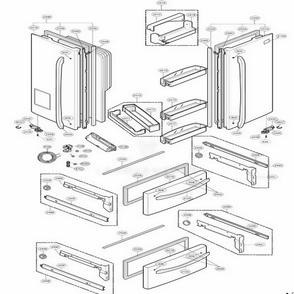 Door Parts Diagram and Parts List for 78773 ASTCSER LG Refrigerator