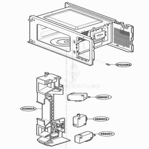 Latch Board Parts Diagram and Parts List for MT4110SKB KB1EWRP LG Wall Oven