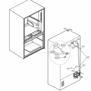 Valve And Water Tube Parts Diagram and Parts List for LFXS32736D ASBCNA0 LG Refrigerator