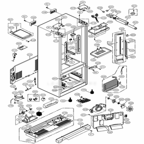 Case Parts Diagram and Parts List for 71014 ABICSE1 LG Refrigerator