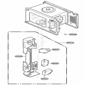 Latch Board Parts Diagram and Parts List for KCMS185JBL BKEKAD LG Wall Oven