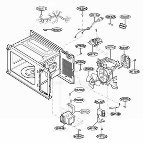 Oven Interior Parts 1 Diagram and Parts List for LTM9000B ABKELGA LG Range