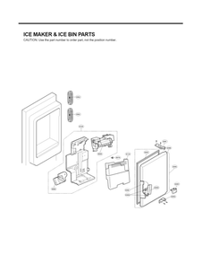 Ice Maker And Ice Bin Parts Diagram and Parts List for LFX31935ST 03 LG Refrigerator