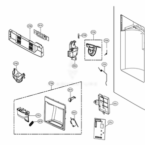 Dispenser Parts Diagram and Parts List for 72483 ASTCSE0 LG Refrigerator