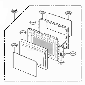 Door Parts Diagram and Parts List for 87139 ABKESEC LG Range