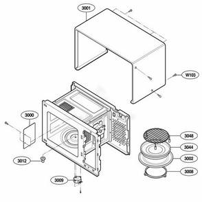 Oven Cavity Parts Diagram and Parts List for AMC7159TAB AB1EAMA LG Wall Oven