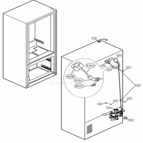 Valve And Water Tube Parts Diagram and Parts List for LFX31925SW ASWCNA5 LG Refrigerator