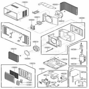 Part Location Diagram of 5421A20061H LG Evaporator Assembly,First