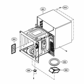 Oven Cavity Parts Diagram and Parts List for LMC2075SW CWHELNA LG Range