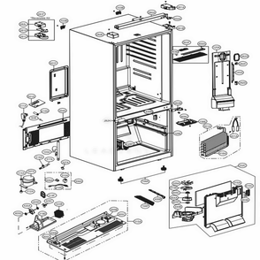Case Parts Diagram and Parts List for 79022 ASWCSE1 LG Refrigerator