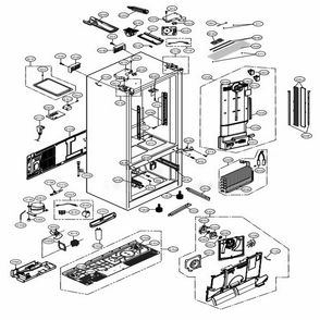 Case Parts Diagram and Parts List for 72373 ASTCSE0 LG Refrigerator