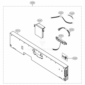 Panel Assembly Diagram and Parts List for LDT7808ST ASTESNA LG Dishwasher