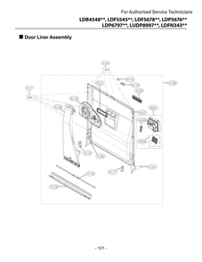 Door Liner Assembly Diagram and Parts List for DUA315HDL ABDEEUS LG Dishwasher