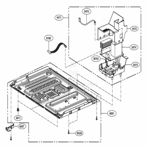 Base Plate Parts Diagram and Parts List for LMC1575BD CB5EBBY LG Microwave