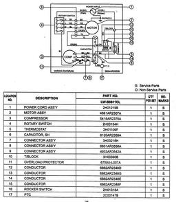 Wiring Diagram Diagram and Parts List for LW-B0811CL  LG Air Conditioner