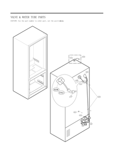 Valve And Water Tube Parts Diagram and Parts List for GC-J28AGKXM ASBCNA0 LG Refrigerator