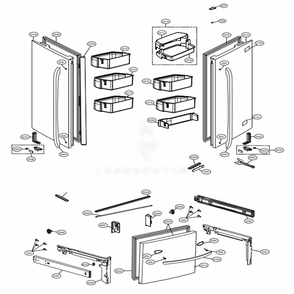 Door Parts Diagram and Parts List for LFCS31626S ASTCNA2 LG Refrigerator