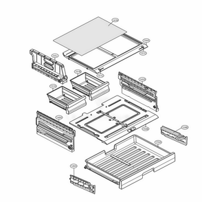 Refrigerator Parts - Pantry Diagram and Parts List for 73033 ASTCSE0 LG Refrigerator