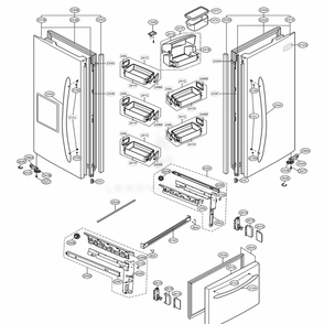 Door Parts Diagram and Parts List for 78342 ASW3SER LG Refrigerator