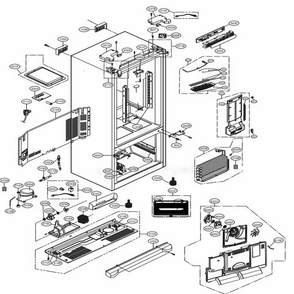 Case Parts Diagram and Parts List for LFC28768SW ASWCNA3 LG Refrigerator