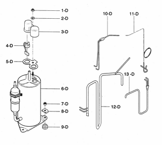 Compressor Parts Diagram and Parts List for 58072093200  Kenmore Air Conditioner