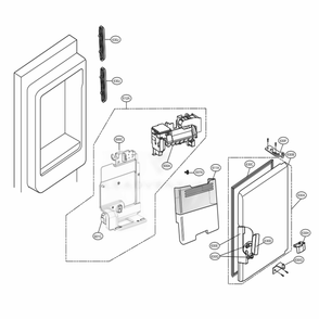 Ice Maker And Ice Bin Parts Diagram and Parts List for 70357 ASBCSE0 LG Refrigerator