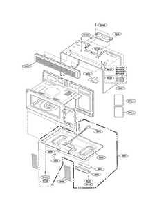 Oven Cavity Parts Diagram and Parts List for MV1501BQ  LG Microwave