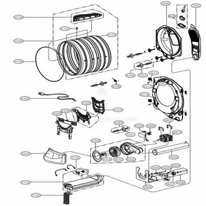 Drum And Motor Assembly: Electric Type Diagram and Parts List for DLEX8100W ABWEEUS LG Dryer