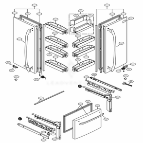 Door Parts Diagram and Parts List for LFC21776D ASBCNA0 LG Refrigerator