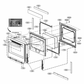 Part Location Diagram of ADV74166308 LG FRAME ASSEMBLY,DOOR