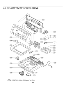 Top Cover Assemn Diagram and Parts List for T1335ADFP ABWEPUS LG Washer